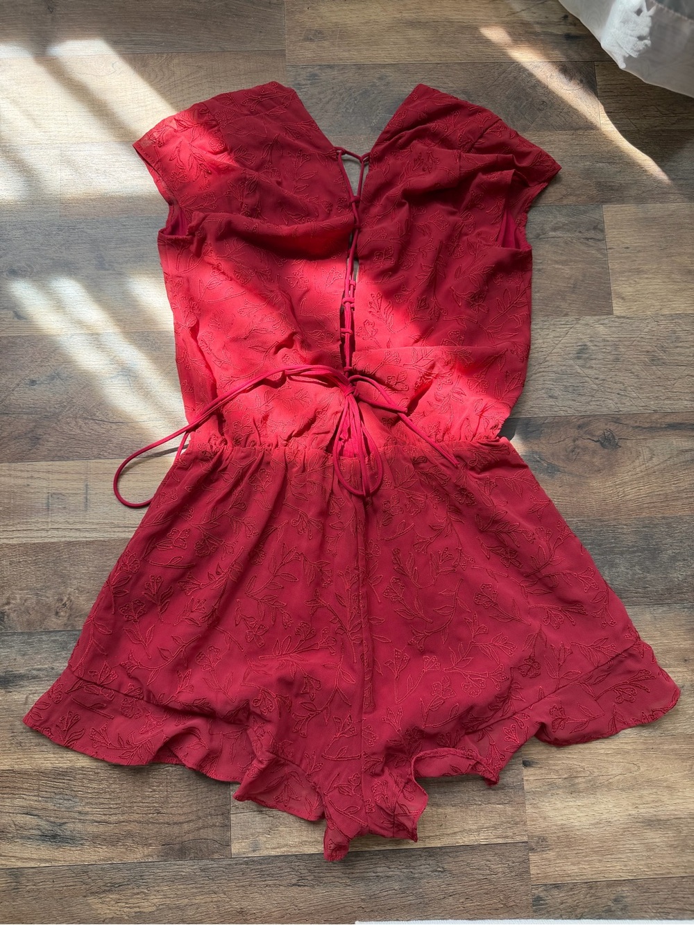 Lovers + Friends Red Tie-Back Romper